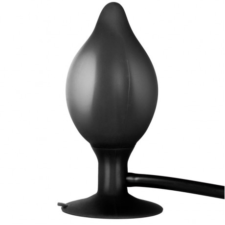 Black Booty Call Pumper Silicone Inflatable Medium Anal Plug