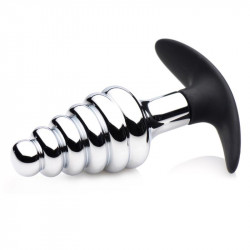 Master Series Dark Hive Metal And Silicone Ribbed Anal Plug Master Series Dark Hive Metal And Silicone Ribbed Anal Plug
