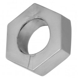 Silver Hex Heavy Duty Cock Ring and Ball Stretcher